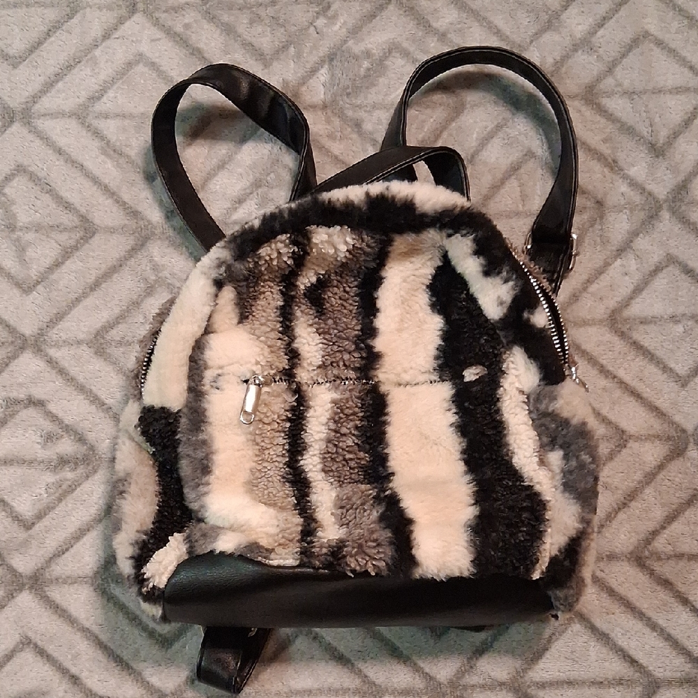 Stylish Black and Cream Women's Backpack